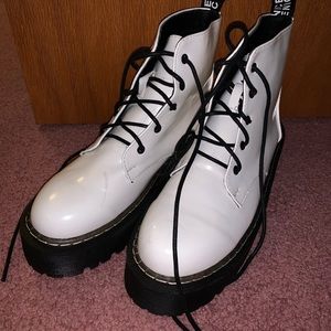 White combat boots